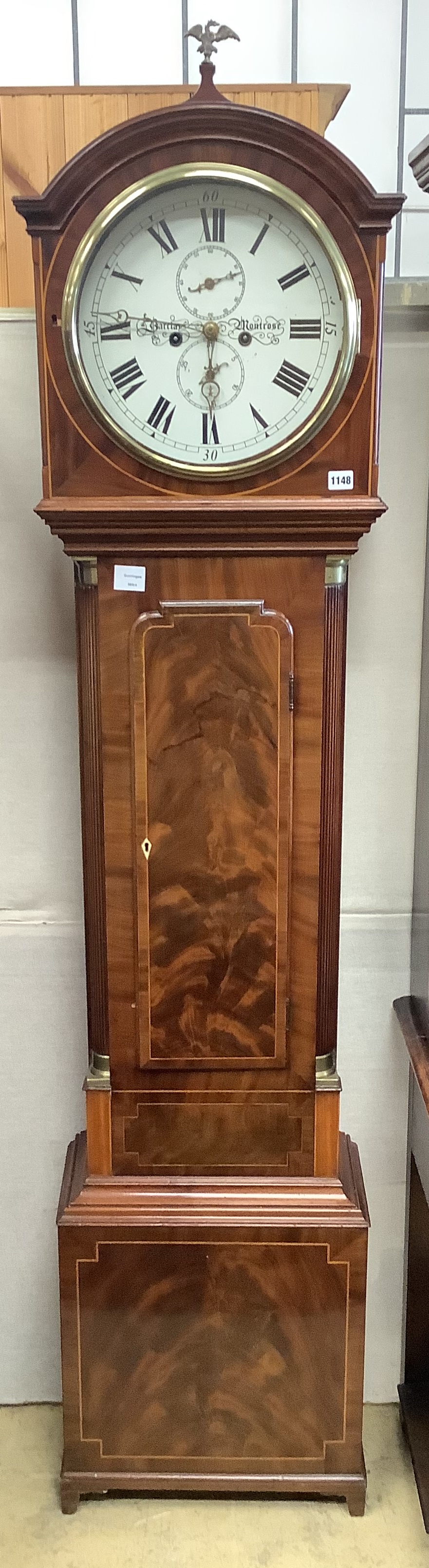 A Scottish mahogany eight day longcase clock marked Barclay Montrose, height 210cm